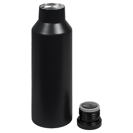 Вакуумная термобутылка  LARVIK, металлическая, двухстеночная, обьем 500 мл, черная