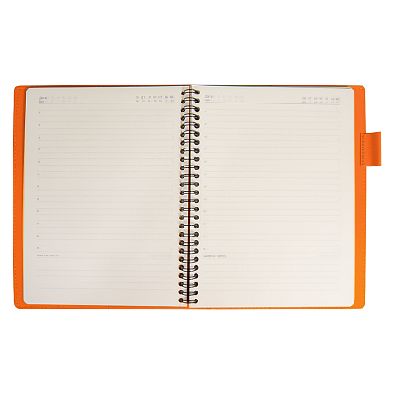 Ежедневник Flexy Verde Sivilia B5 на пружине, серо-оранжевый, недатированный, в гибкой обложке