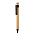 Бамбуковая ручка с клипом из пшеничной соломы_черный