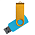 Флеш накопитель USB 2.0 Twister Сolor Mix 16GB, пластик Софт Тач/металл, голубой/желтый_голубой 2