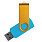 Флеш накопитель USB 2.0 Twister Сolor Mix 16GB, пластик Софт Тач/металл, голубой/желтый_ГОЛУБОЙ 2