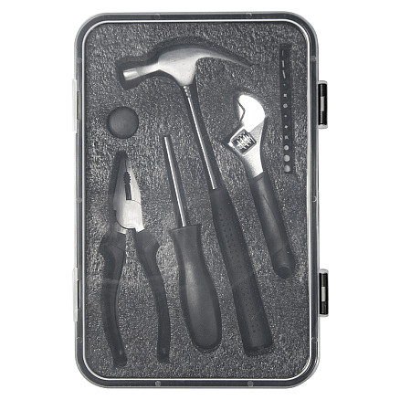 Набор инструментов Tools Baltimore черный 6 в 1 в пластиковом футляре