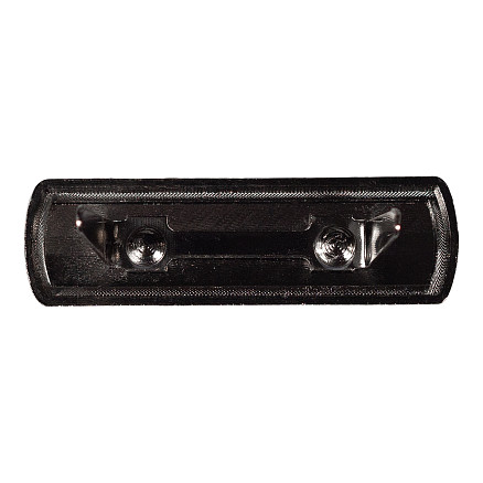 Шильд металлический прямоугольный, темно-серый, размер 12*43 мм.