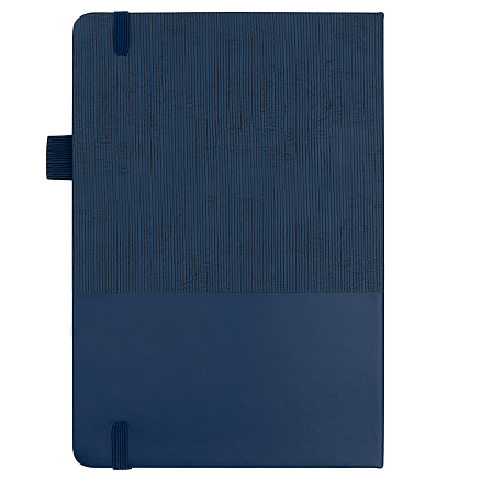 Блокнот А5 Burnie, в твердой обложке c резинкой и петлей для ручки в линейку, синий