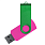 Флеш накопитель USB 2.0 Twister Сolor Mix 16GB, пластик Софт Тач/металл, розовый/зеленый_РОЗОВЫЙ 12