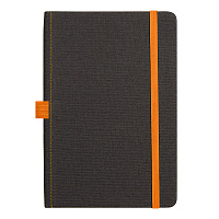Блокнот Forest  Alfa Orion Rosewood А5, недатированный, в твердой обложке, темно-серый с оранжевой резинкой и петлей для ручки