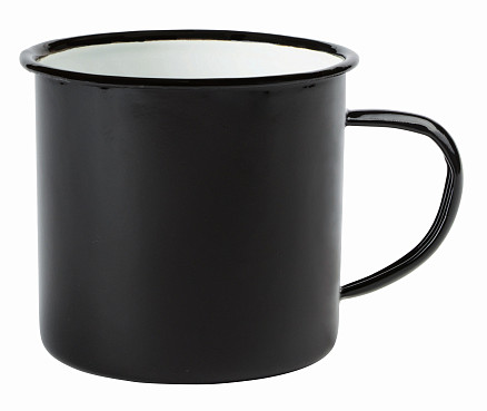 Кружка эмалированная RETRO CUP, черный, белый
