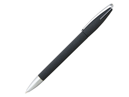 Ручка шариковая, автоматическая, пластиковая, металлическая, softgrip, черная/серебристая, Cobra MM