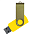 Флеш накопитель USB 2.0 Twister Сolor Mix 16GB, пластик Софт Тач/металл, желтый/оливковый_желтый 11