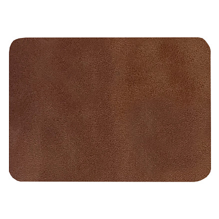 Шеврон Rectangle Smooth Leather размер 50*70 мм, коричневый, со скругленными углами