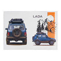 Обложка для паспорта Leather Sky Flotter Trend Print Sample Lada из натуральной кожи, белая