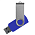 Флеш накопитель USB 2.0 Twister Сolor Mix 16GB, пластик Софт Тач/металл, синий/серебристый_синий 6