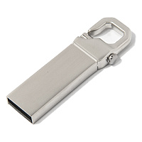 USB flash-карта CARABINE (16Гб), серебристая, 4,8х1,5х0,5 см, металл