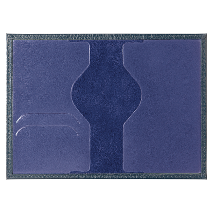 Обложка для автодокументов Leather Sky Flotter Sun из натуральной кожи, темно-синяя 4142С