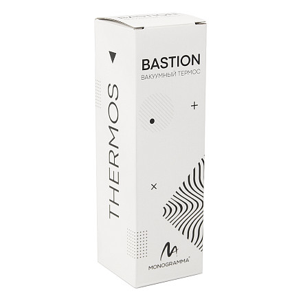Термос стальной Бастион Плюс двухстеночный с вакуумной изоляцией 500 мл, черный, глянцевый металлик