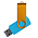 Флеш накопитель USB 2.0 Twister Сolor Mix 16GB, пластик Софт Тач/металл, голубой/золотистый_голубой 1